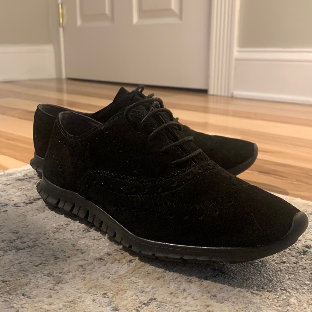 EUC • Cole Haan Zero Grand Black Suede Oxford Shoes - Size 7.5